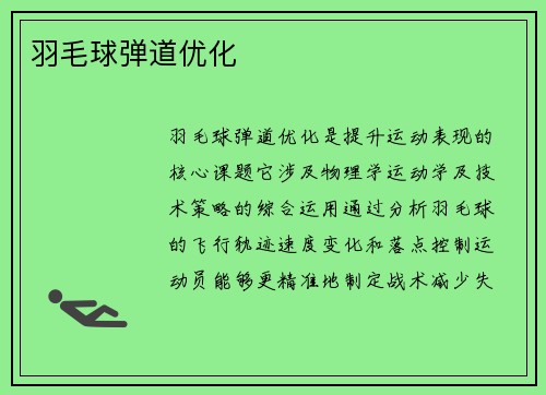 羽毛球弹道优化